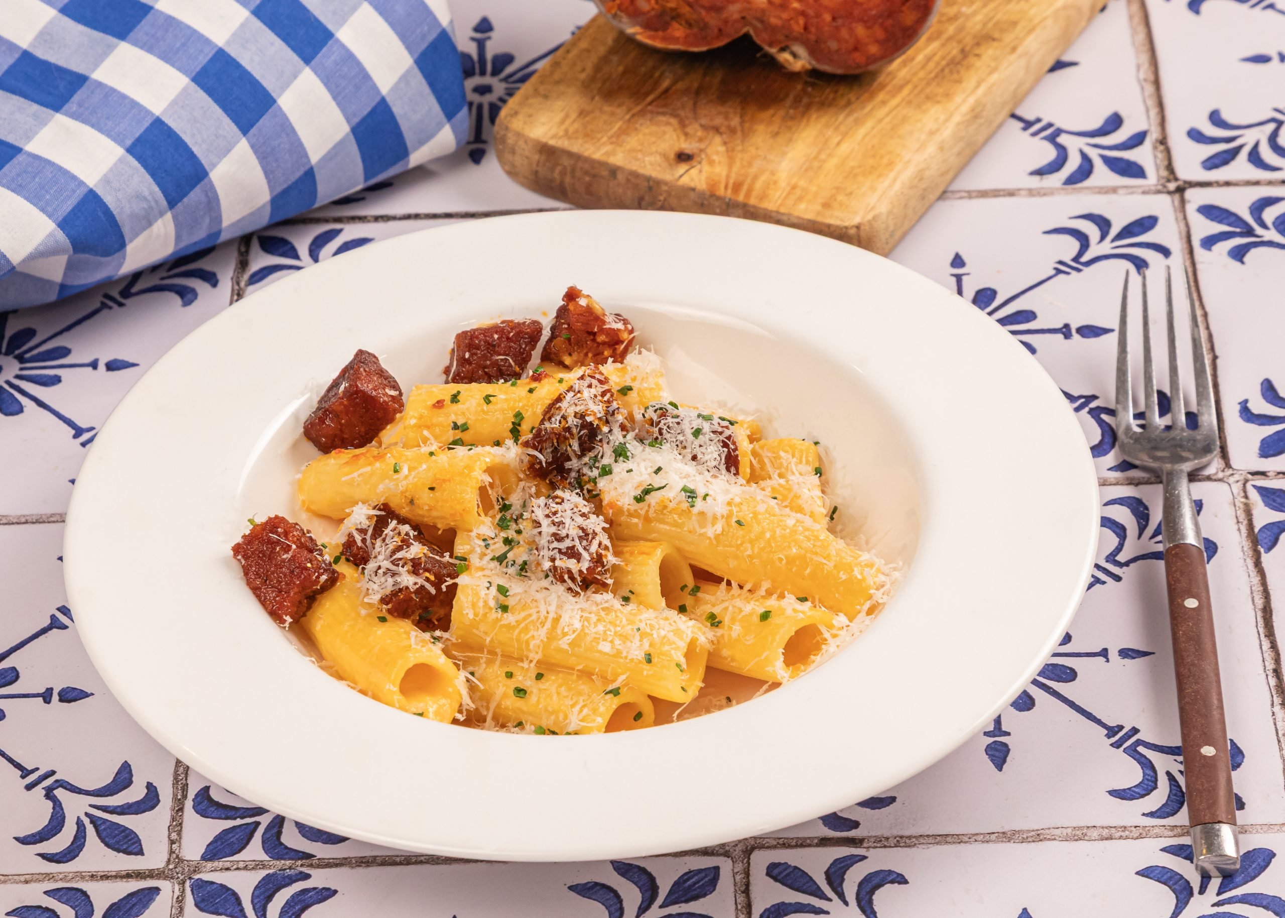 Recepta pasta amb carbonara de sobrassada